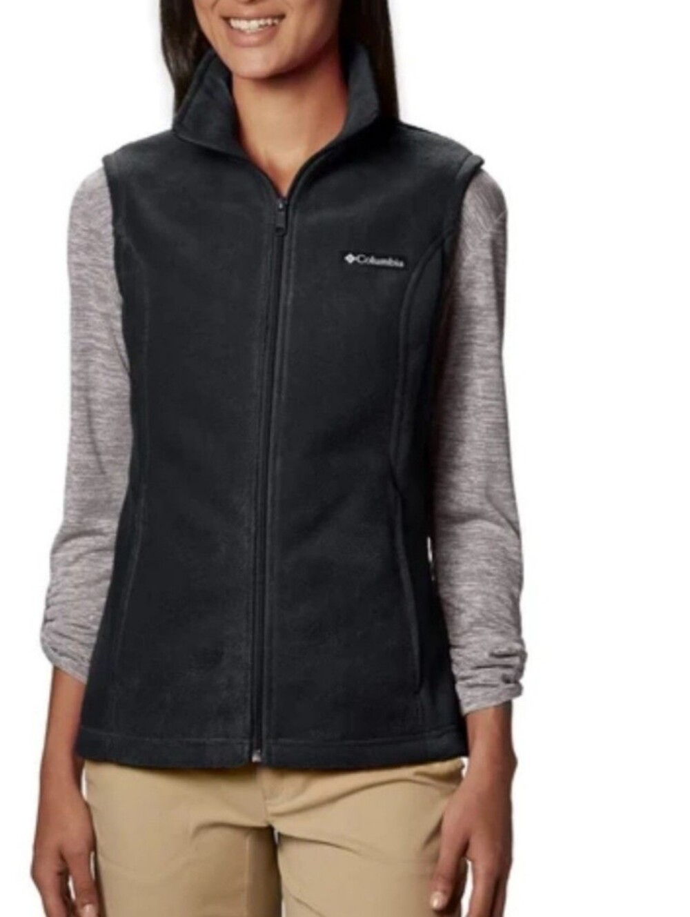 Columbia Women’s Black Fleece Full-Zip Vest